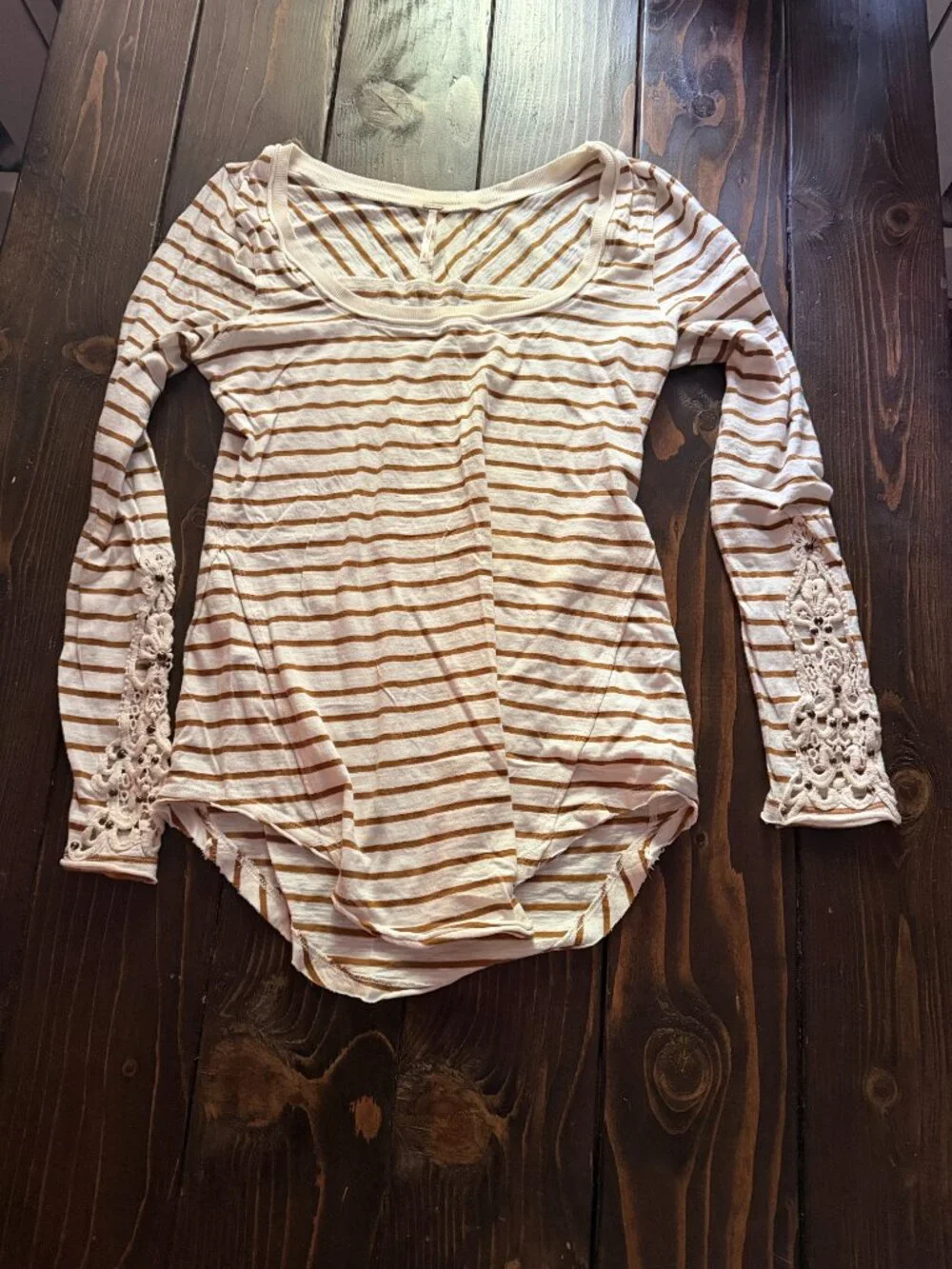 Free People Long Sleeve Striped Embroidered Sleeve Top Lot (3) -  Women's Large